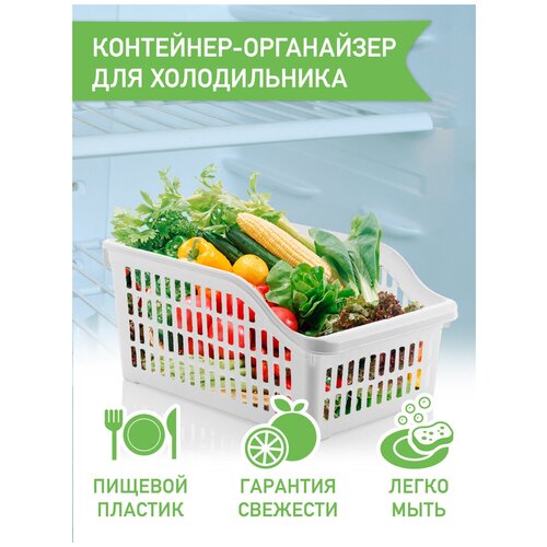 Корзинка для продуктов в холодильник DD Style , 20х30х14 см белый