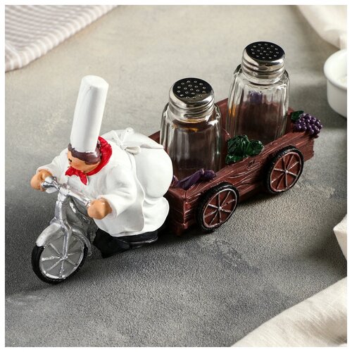 Набор для специй «Пекарь на велосипеде», 2 шт: солонка и перечница