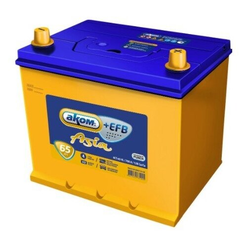 фото Аккумулятор аком 6ст- 65 efb прямая полярность. пусковой ток 670а