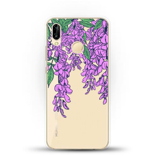 фото Силиконовый чехол цветы фиолетовые на huawei nova 3e andy & paul