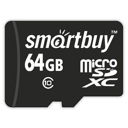 Карта памяти 64Gb - SmartBuy MicroSD Class 10 SB64GBSDCL10-00LE (Оригинальная карта флэш памяти microsd 32 гб smart buy без sd адаптера class 10 le