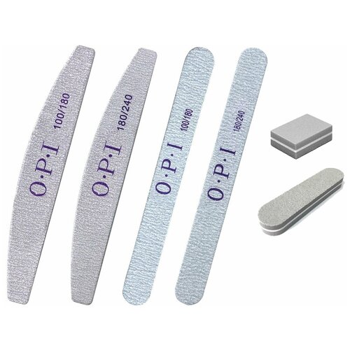 Маникюрный набор пилок для маникюра и педикюра, абразив, пилочки для ногтей, бафы/бафики для полировки и шлифовки, 4 пилки и 2 бафа/блок/шлифовщик