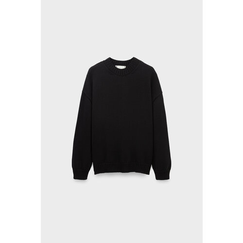 Джемпер Alpe Cashmere, длинный рукав, оверсайз, размер 42, черный