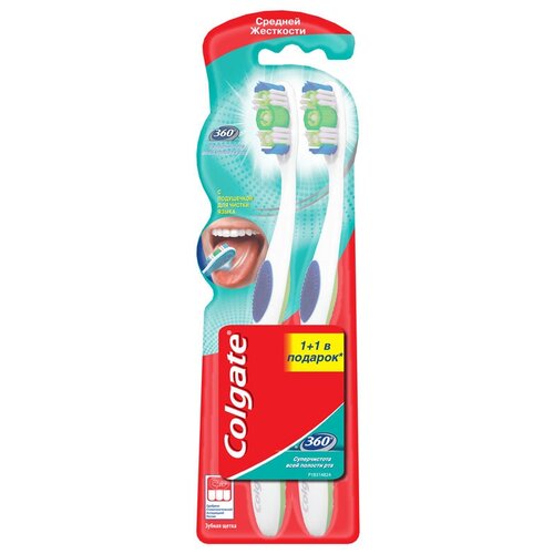 Зубная щетка Colgate 360 средней жесткости