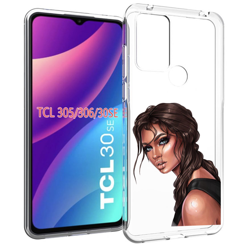 чехол mypads девушка в платье красивая женский для tcl 30 tcl 30 5g tcl 30 plus задняя панель накладка бампер Чехол MyPads красивая-девушка-в-черной-майке женский для TCL 30SE / TCL 305 / TCL 306 / TCL 30E задняя-панель-накладка-бампер