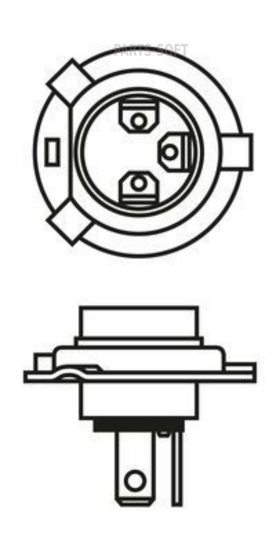 BOSCH 1987301136 Лампа h4 12v 60/55w gigalight+150.