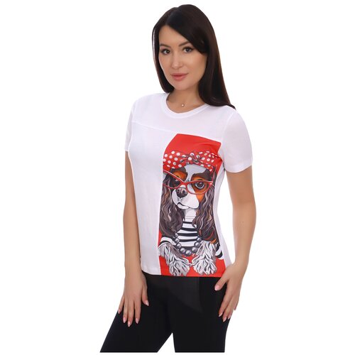 фото Футболка женская 10213, цв. белый р-р 48 ооо хот стори