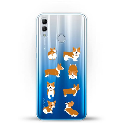 фото Силиконовый чехол 8 корги на honor 10 lite andy & paul