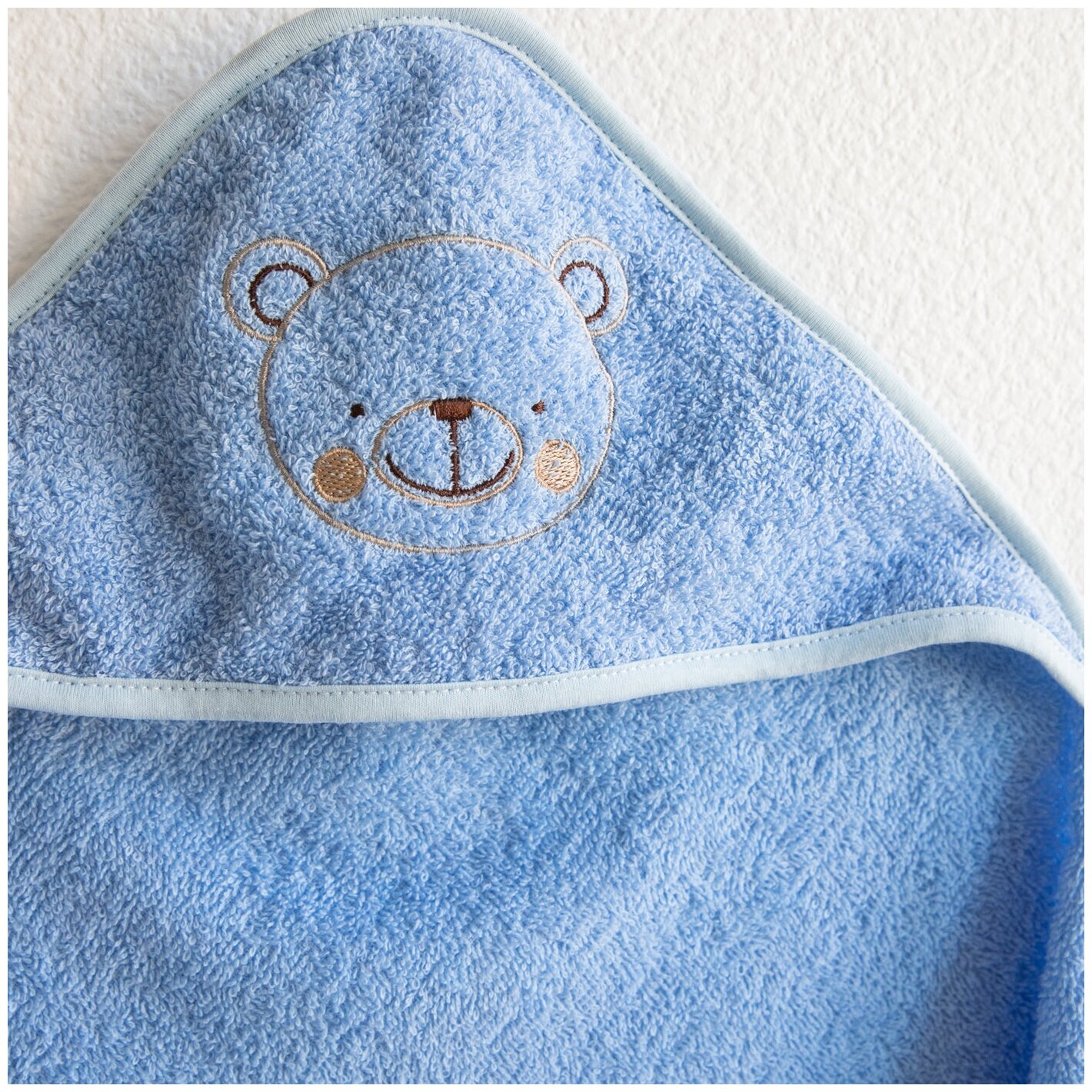 Полотенце для новорожденного с капюшоном детское махровое 75x75 см, полотенце уголок для новорожденного, для бассейна