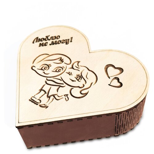 Деревянная шкатулка в форме сердца 
