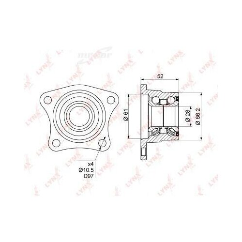 фото Lynxauto wb1024 подшипник ступицы задний