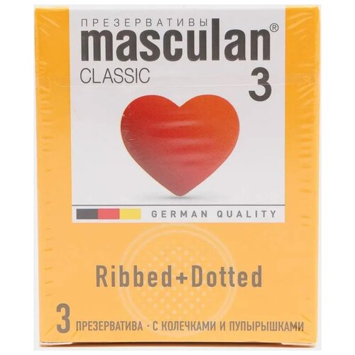 Презервативы masculan 3 Classic Dotted+Ribbed, 3 шт. презервативы masculan 3 classic dotted ribbed 3 шт