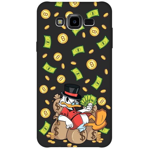 Матовый чехол Rich Scrooge для Samsung Galaxy J7 Neo / Самсунг Джей 7 Нео с 3D эффектом черный матовый чехол kickboxing для samsung galaxy j7 neo самсунг джей 7 нео с эффектом блика черный