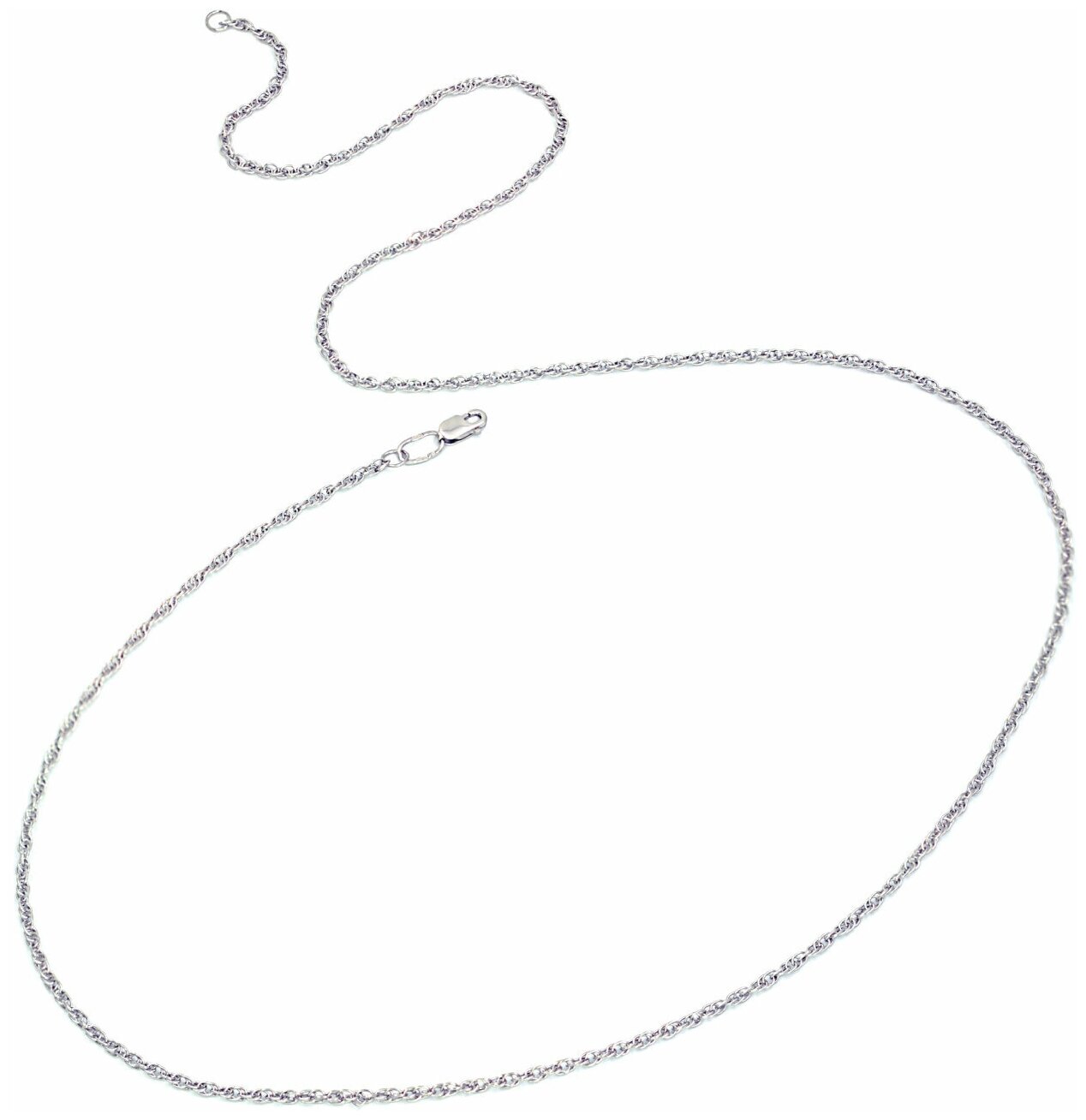 Женская серебряная цепочка на шею Uvilers кордовое плетение серебро 925 пробы полновесная цепь ширина 2 мм