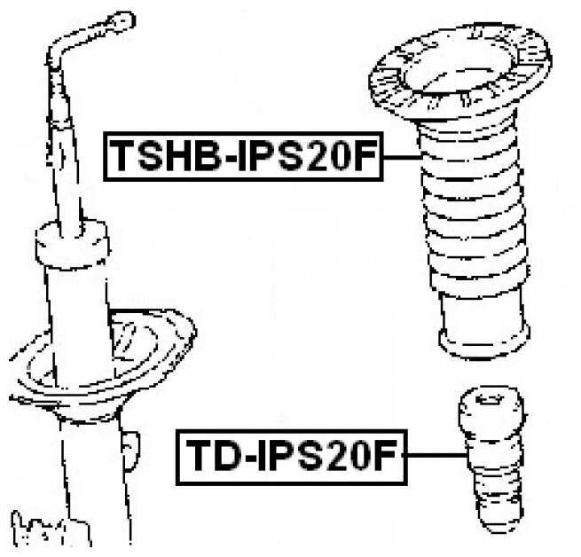 FEBEST tshb-ips20f (4815732050 / 48157320505981182 / 5981182) пыльник переднего амортизатора (Toyota (Тойота) vista / vista ardeo azv50 / sv50 / zzv50 1998-2003) febest