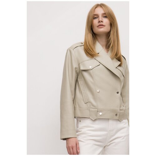 фото Куртка из экокожи в байкерском стиле n026/darina бежевый 48 emka fashion