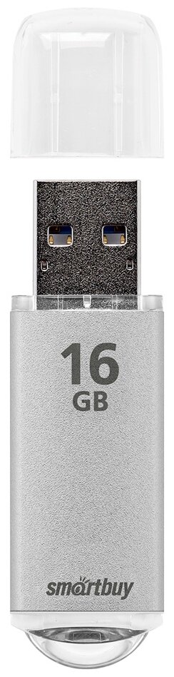 Флешка SmartBuy V-Cut USB 2.0 16 ГБ, 1 шт., серебристый, черный - фотография № 3