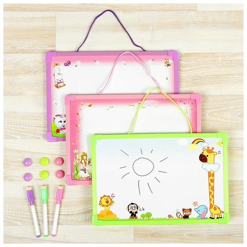 Доска магнитная маркер и 2 магнита в комплекте цвета микс 414286 510₽