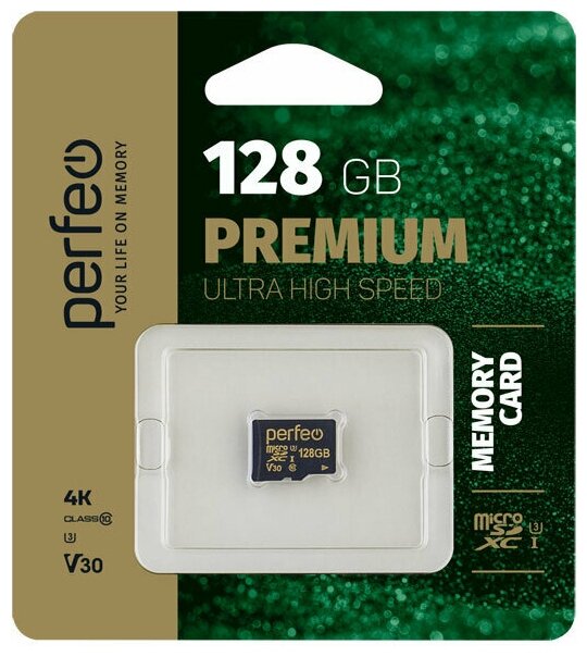 Карта памяти microSDXC 128GB Perfeo HC Cl10 UHS-3 V30 без адаптера