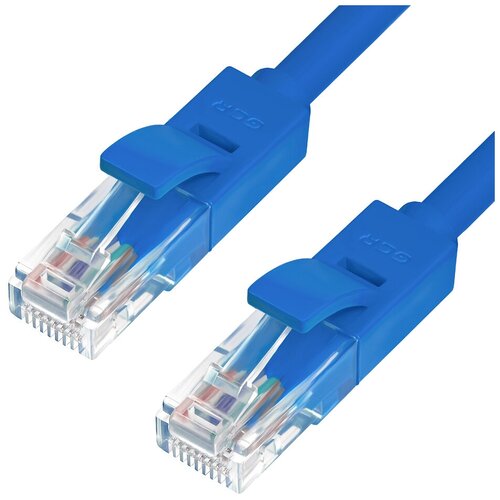 Патч-корд UTP cat.5e 1 Гбит/с RJ45 LAN CCA компьютерный кабель для интернета (GCR-LNC500) синий 0.5м