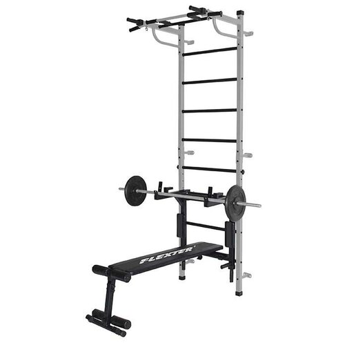 Шведская стенка с турником и брусьями - Спортивный комплекс Богатырь 3в1 (Черный)