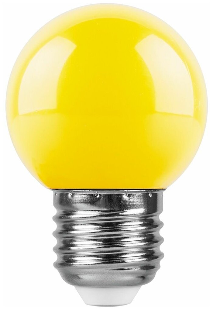 Лампа светодиодная, (1W) 230V E27 желтый G45, LB-37 3шт