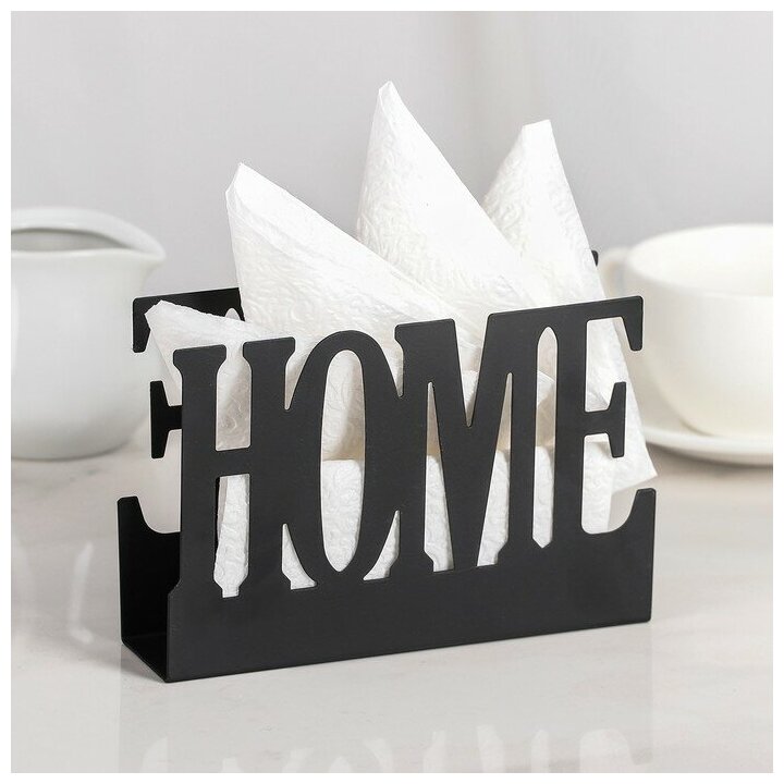 Салфетница Доляна Home 15×4×10 см цвет чёрный