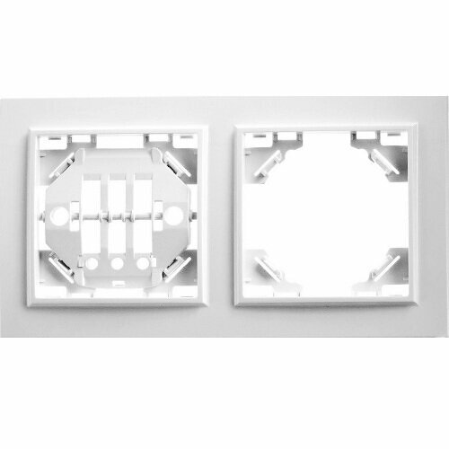 Рамка двухместная горизонтальная, серия Эрна, PFR00-9002-01, белый - фотография № 17