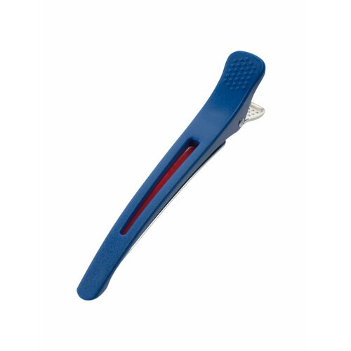 Зажимы для волос пластик/металл с силиконовой вставкой, 11,5 см (6 шт.) (02 Синие), Maple X, МР430-01