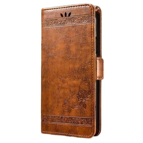 фото Чехол-книжка mypads для samsung galaxy a5 2016/ a5+ / a510 / a5100 5.2 из качественной импортной искусственной кожи с необычным тиснением «тематика книга в винтажном стиле» ретро коричневый