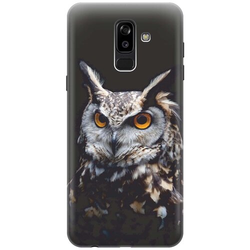 фото Re:paчехол - накладка artcolor для samsung galaxy j8 (2018) с принтом "сова на темном фоне"
