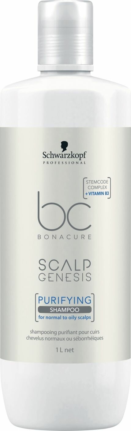 Schwarzkopf Professional Bonacure Scalp Genesis Purifying - Шампунь для очищения волос 1000 мл