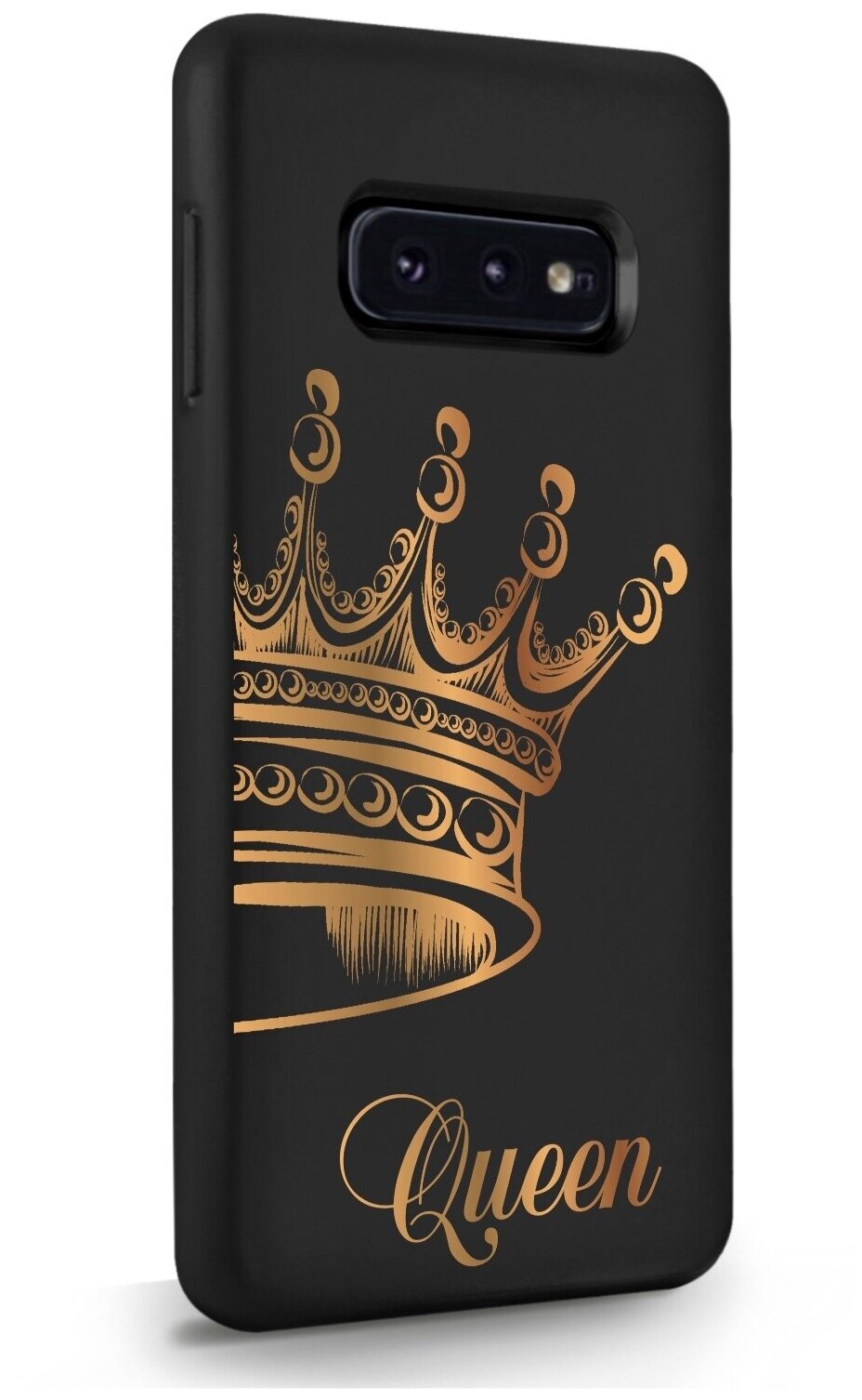 Черный силиконовый чехол MustHaveCase для Samsung Galaxy S10E Парный чехол корона Queen для Самсунг Галакси С10Е