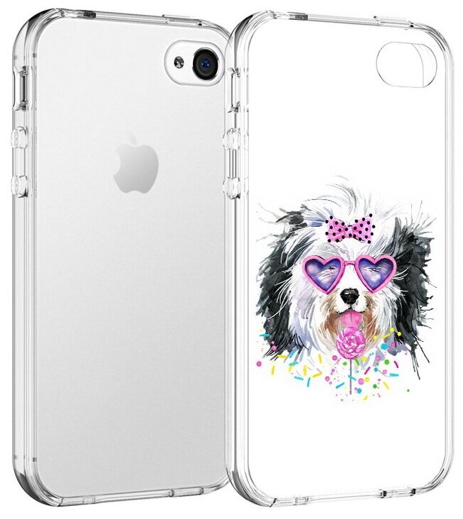 Чехол задняя-панель-накладка-бампер MyPads пушистик для iPhone 4/4S противоударный