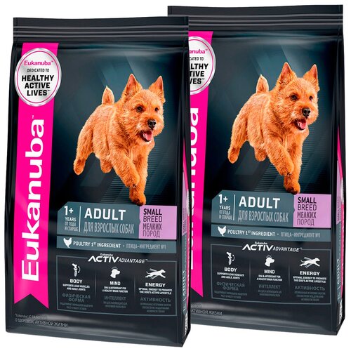 EUKANUBA ADULT SMALL BREED для взрослых собак маленьких пород с птицей (3 + 3 кг)