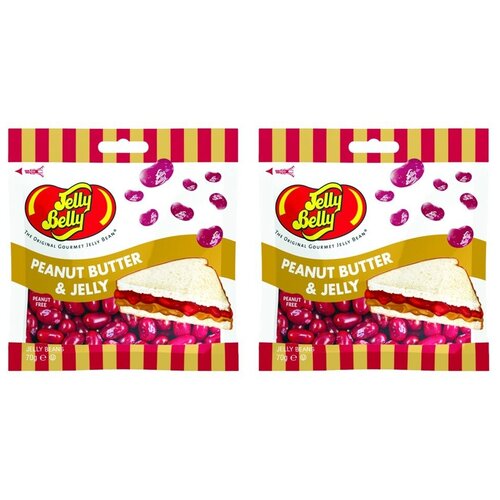 фото Конфеты jelly belly peanut butter & jelly арахисовое масло и желе (2 шт. по 70 гр