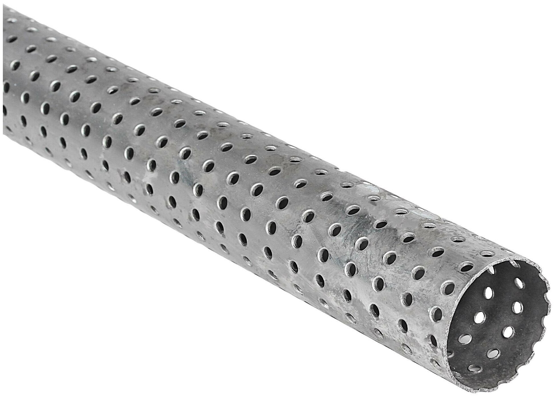 Труба прямая перфорированная 45х1000 (d=45х1.2, L=1000мм) (нержавеющая алюминизированная сталь) TRIALLI