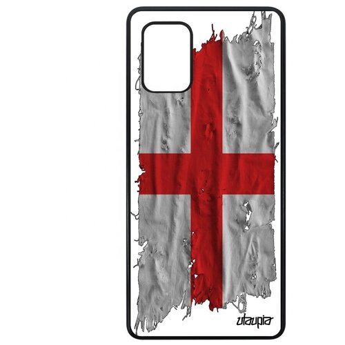 фото Защитный чехол для смартфона // galaxy a71 // "флаг англии на ткани" страна патриот, utaupia, белый