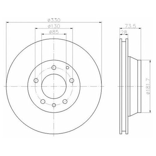 HELLA PAGID 8DD355109-821 (7L6615601D / 7L6615601J / 7L8615601C) диск тормозной (Комплект 2 штуки)