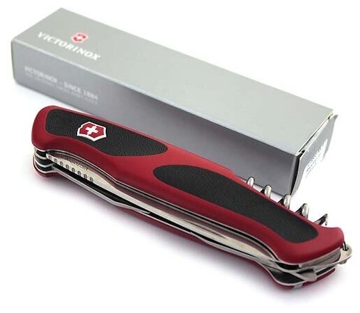 Нож перочинный Victorinox RangerGrip 52 (0.9523.C) 130мм 5функций красный/черный карт.коробка - фото №16
