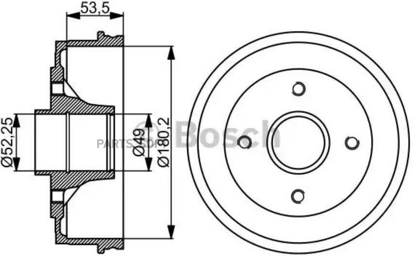 BOSCH 0986477061 0 986 477 061_барабан тормозной!\ Renault R19/Clio all 88>