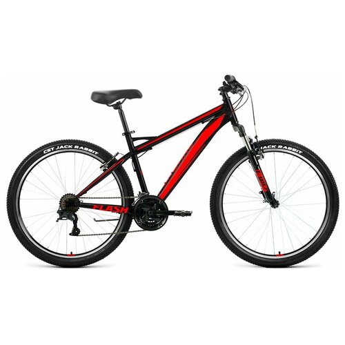 фото Велосипед горный с колесами 26" forward flash 26 1.2 черно-красный 21 скорость, рама 15", 2022 год