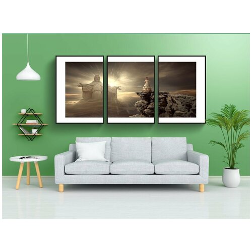 фото Набор модулных постеров для интерьера "фантазия, духовные, иисус" 60x90 см. в тубусе, без рамки lotsprints