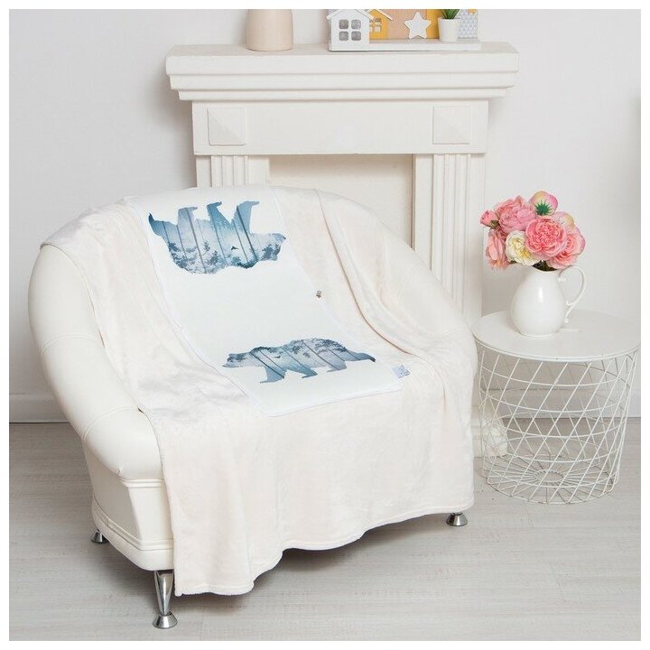 фото Подушка-плед ТероПром 9225212 Этель "Медведь", подушка 40*40±3 см, плед 100*150 см 100%п/э, 280 г/м2