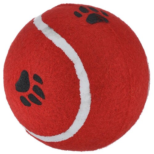 Beeztees 625597 Игрушка для собак Мячик теннисный с отпечатками лап, в ассорт. 12см