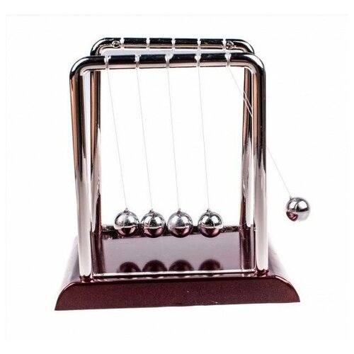 Маятник Ньютона 14 см средний (цвет основания: бордовый)