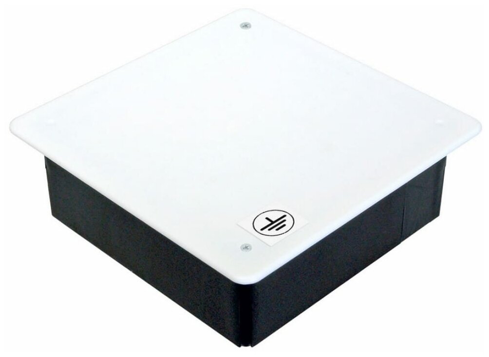 фото Коробка уравнивания потенциалов Промрукав (80-0860С-У) для скрытой установки 103х103х47 мм 20 вводов черная IP20 с крышкой с саморезами