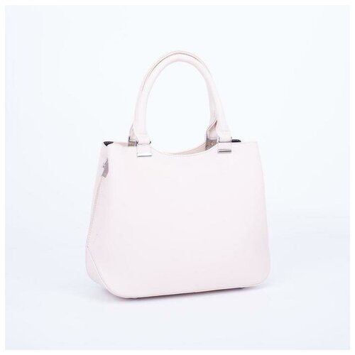 фото Сумка-тоут, отдел на молнии, наружный карман, длинный ремень, цвет светло-розовый mikimarket