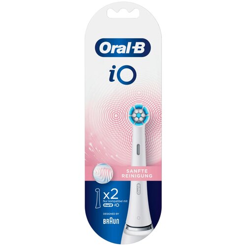 Набор насадок Oral-B iO Sanfte Reinigung, белый, 2 шт. насадки для электрической зубной щетки oral b io gentle care black sanfte reinigung 4 шт