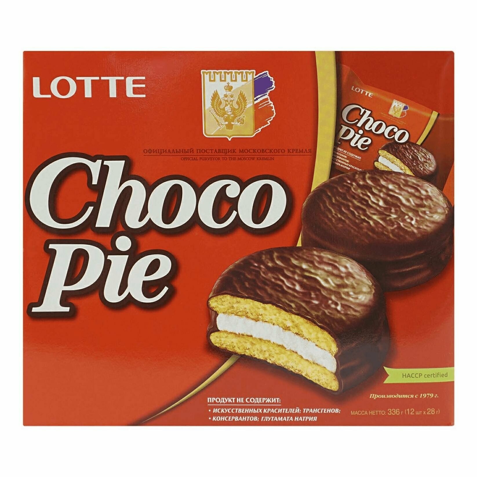 Печенье Lotte Choco Pie Cacao глазированное 336 г 5 штук